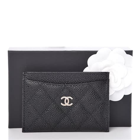 chanel beige and black card holder|CHANEL Caviar Quilted Card Holder Black Beige .